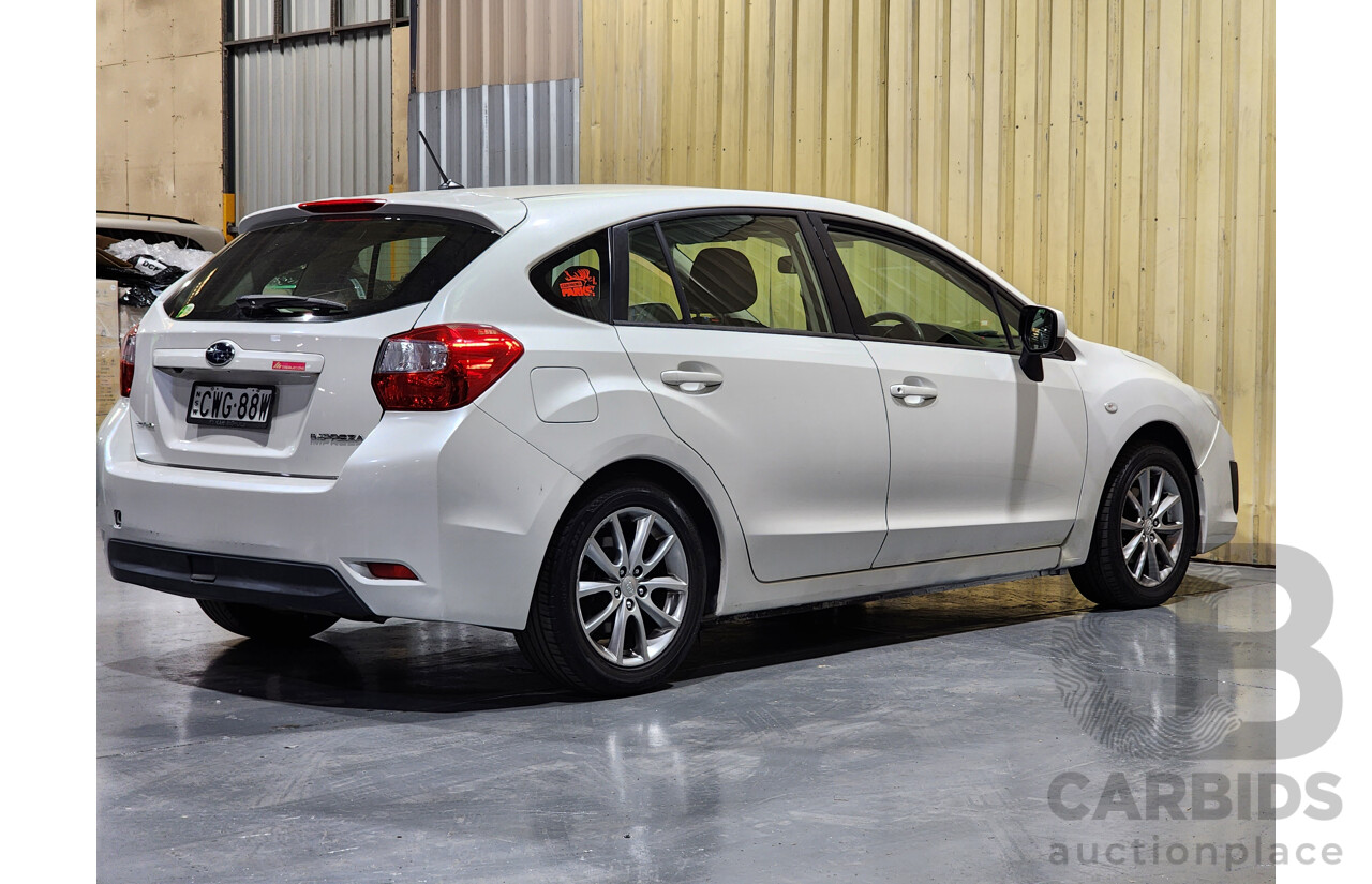 11/2014 Subaru Impreza 2.0i (AWD) MY14 4d Sedan White 2.0L