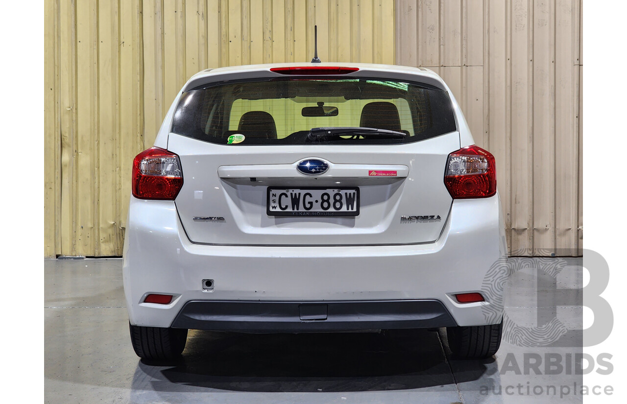 11/2014 Subaru Impreza 2.0i (AWD) MY14 4d Sedan White 2.0L