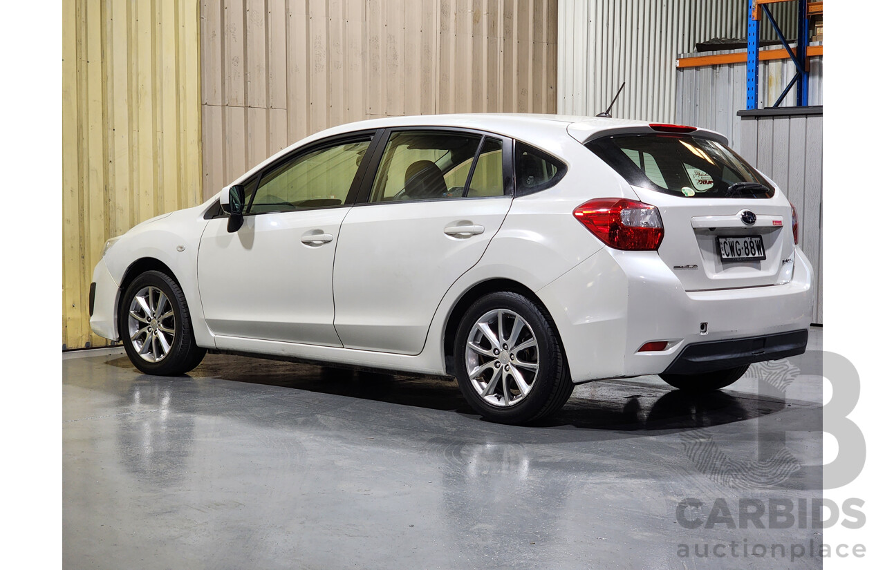 11/2014 Subaru Impreza 2.0i (AWD) MY14 4d Sedan White 2.0L