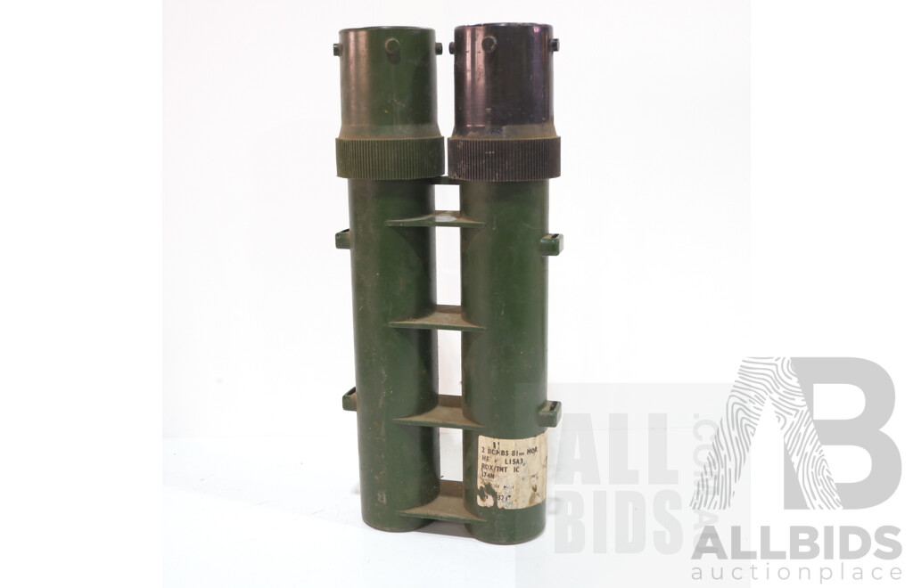 Military No 373 MK1 Twin Mortar Shell Case Containing Fuel Lines