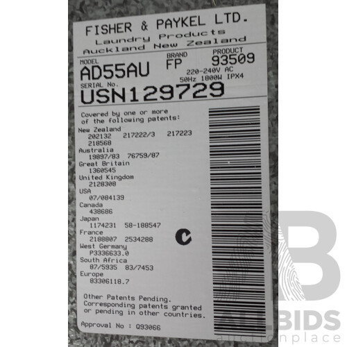 Fisher and Paykel 4.5kg Wall Mounted Dryer AD55AU