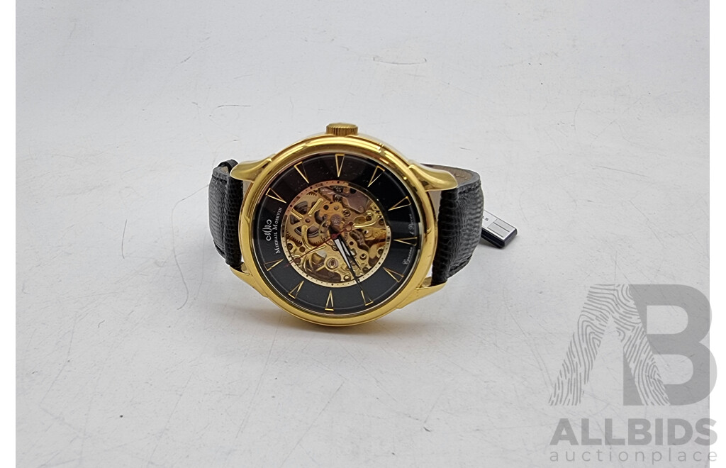 MIKHAIL MOSKVIN 'Elegance' Mens Dress Watch with Leather Band - Unused