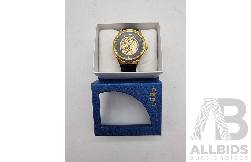 MIKHAIL MOSKVIN 'Elegance' Mens Dress Watch with Leather Band - Unused