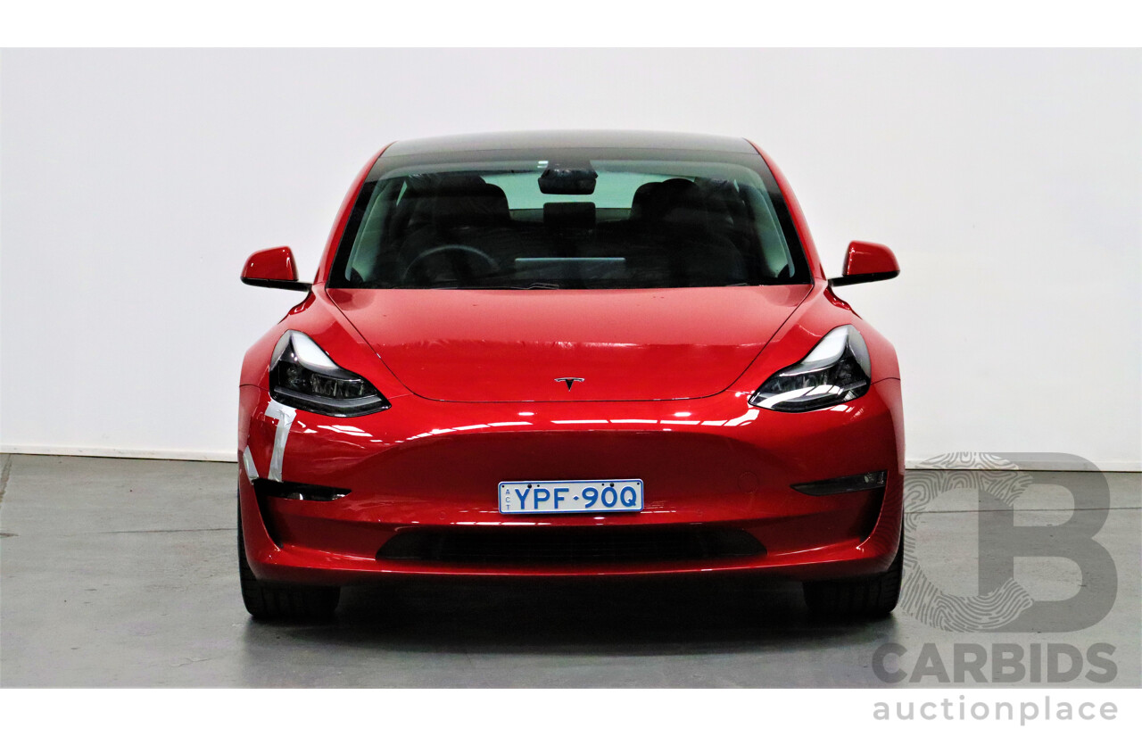 04/2021 Tesla Model 3 E5DB Long Range Dual Motor Red 4 door Sedan - Dedicated Electric