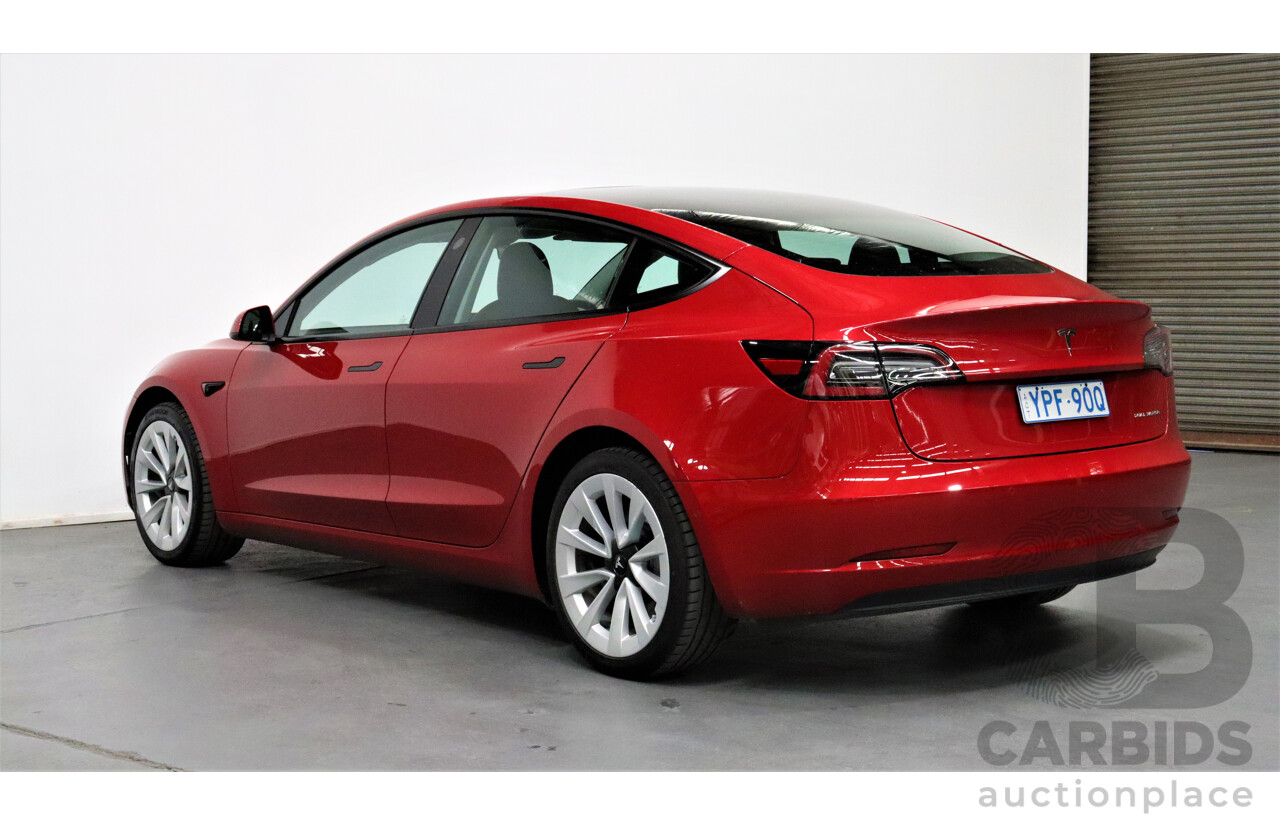 04/2021 Tesla Model 3 E5DB Long Range Dual Motor Red 4 door Sedan - Dedicated Electric