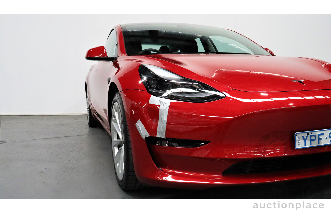 04/2021 Tesla Model 3 E5DB Long Range Dual Motor Red 4 door Sedan - Dedicated Electric