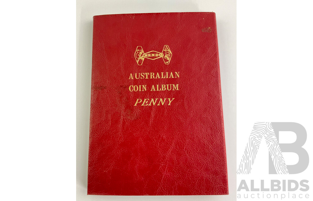 Australian Penny Album - 55 Coins Total (Incomplete)