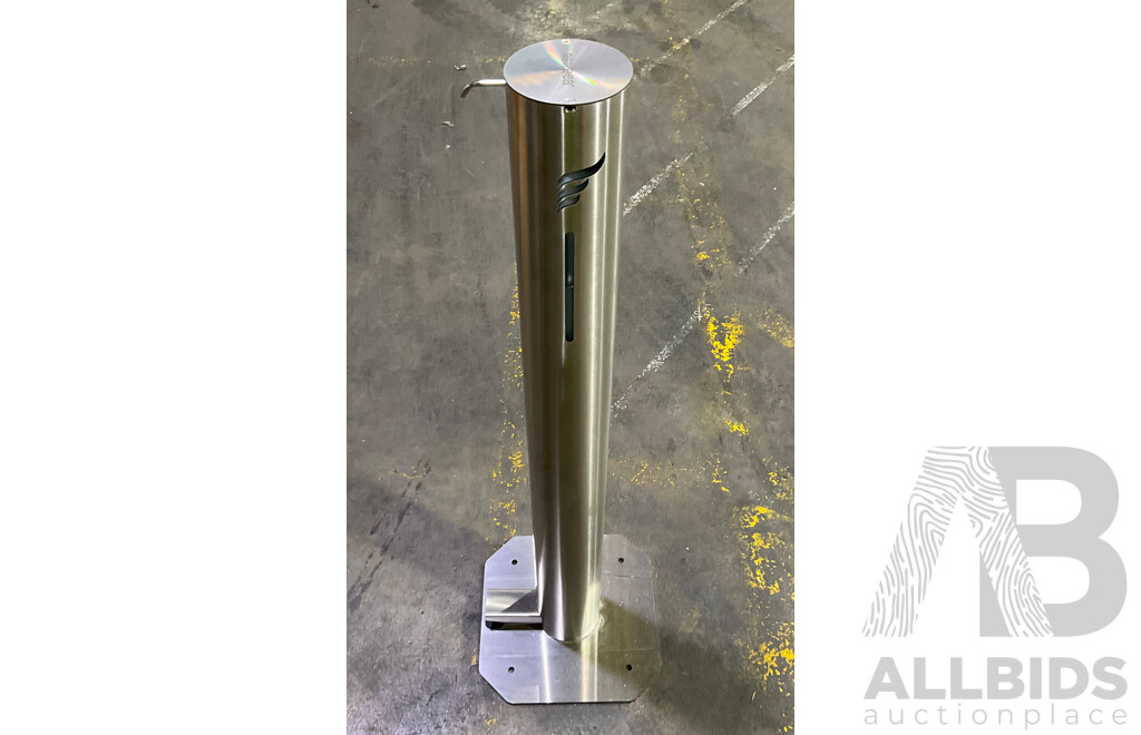 ASTREEA Stainless Steel Pedal Hand Sanitiser Dispenser (M) & Information Display - Lot of 2 - Estimated Total ORP $659.00