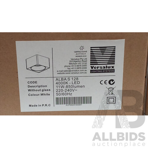Versalux Lighting Systems ALBA S 128 White Ceiling Downlights  -  Lot of 18 - Brand New - RRP $990.00