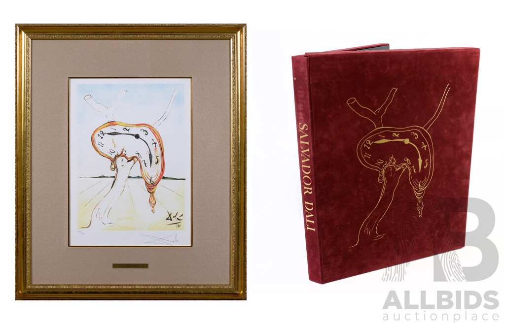 Salvador Dali (1904-1989, Spanish), La Montre Molle 77 (The Soft Watch 77) 1986, Lithograph Printed on Arches Paperfor the Occasion of the Exhibition 'Salvador Dali - Exposition - Lithographies' Paris, 1986, 35 x 26 cm (image) (2)