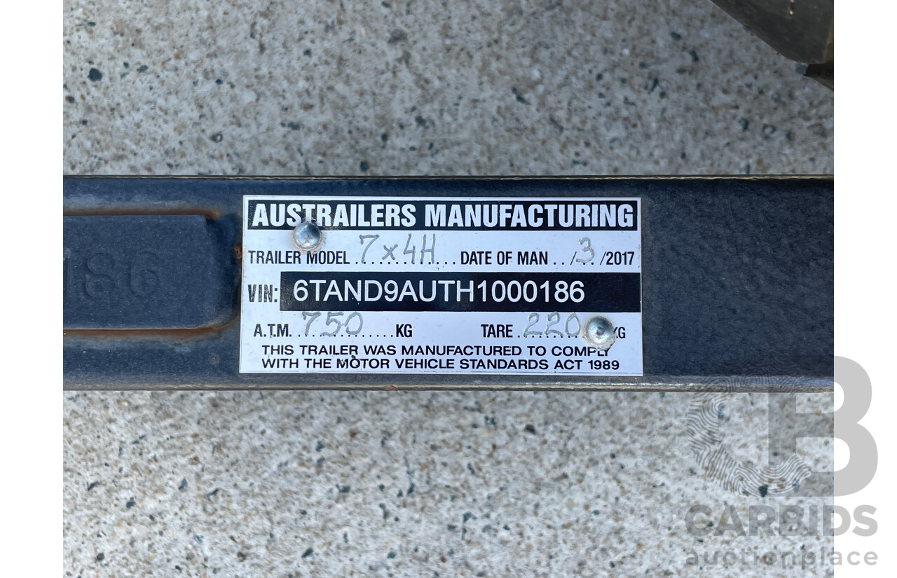 03/2017 7x4 Box Trailer - Rego - T5654F (ACT) VIN - 6TAND9AUTH1000186