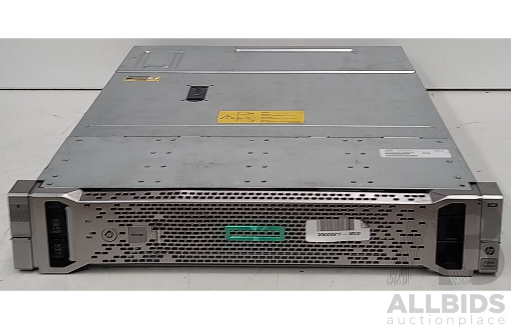 HP (D3600) 12-Bay 2RU Hard Drive Array W/ 40TB of SAS HDDs Installed