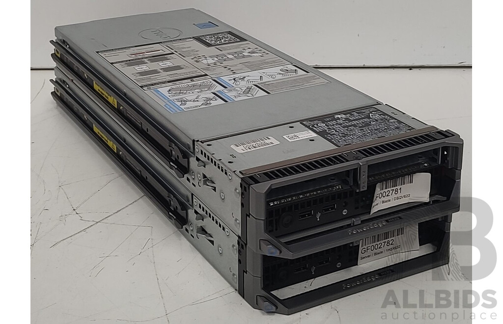 Dell PowerEdge M620 Dual Intel Xeon (E5-2650L V2) 1.7GHz-2.1GHz 10-Core CPU Blade Server - Lot of Two