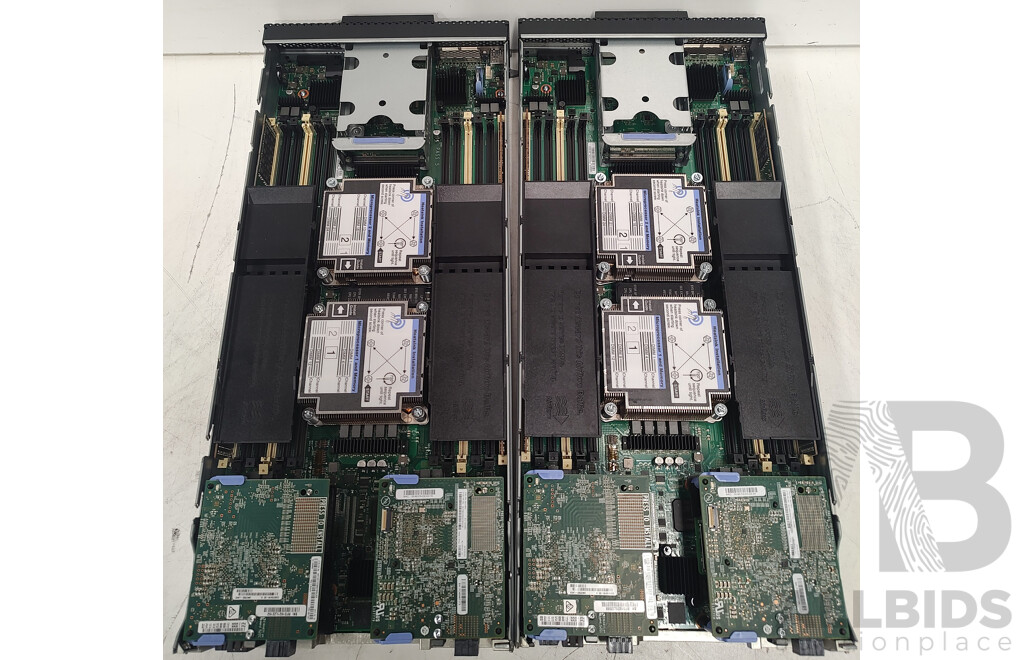 IBM (X240 M5) Dual Intel Xeon (E5-2670 v3) 2.3GHz-3.1GHz 12-Core CPU Blade Server w/ 64GB DDR4 - Lot of Two