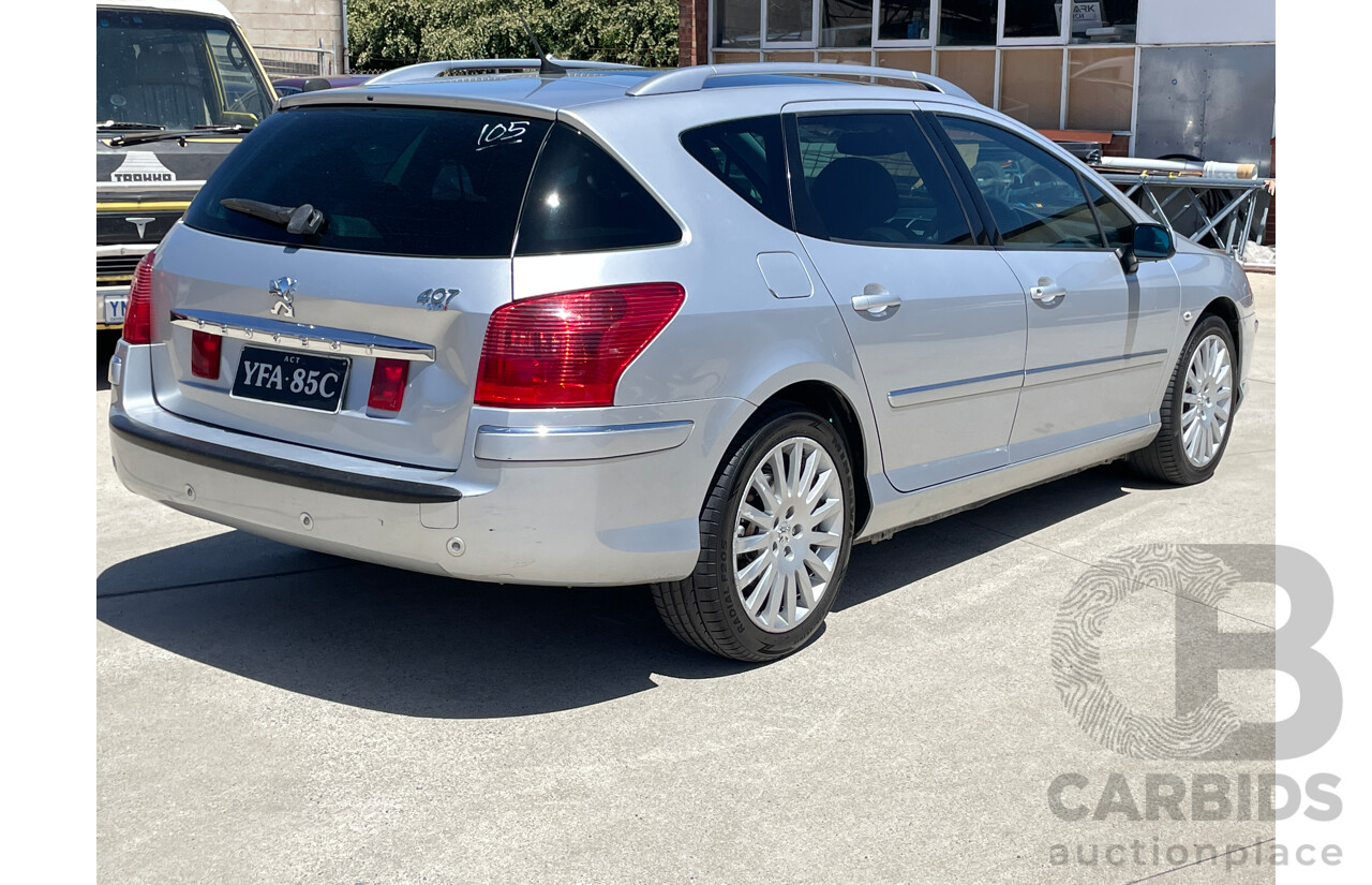 1/2008 Peugeot 407 SV HDi Touring MY07 4d Wagon Silver 2.7L