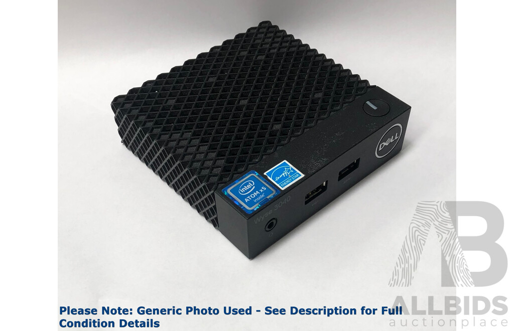 Dell (N10D) Wyse 3040 Intel Atom (x5-Z8350) 1.44GHz-1.92GHz 4-Core CPU Thin Client - Lot of Four