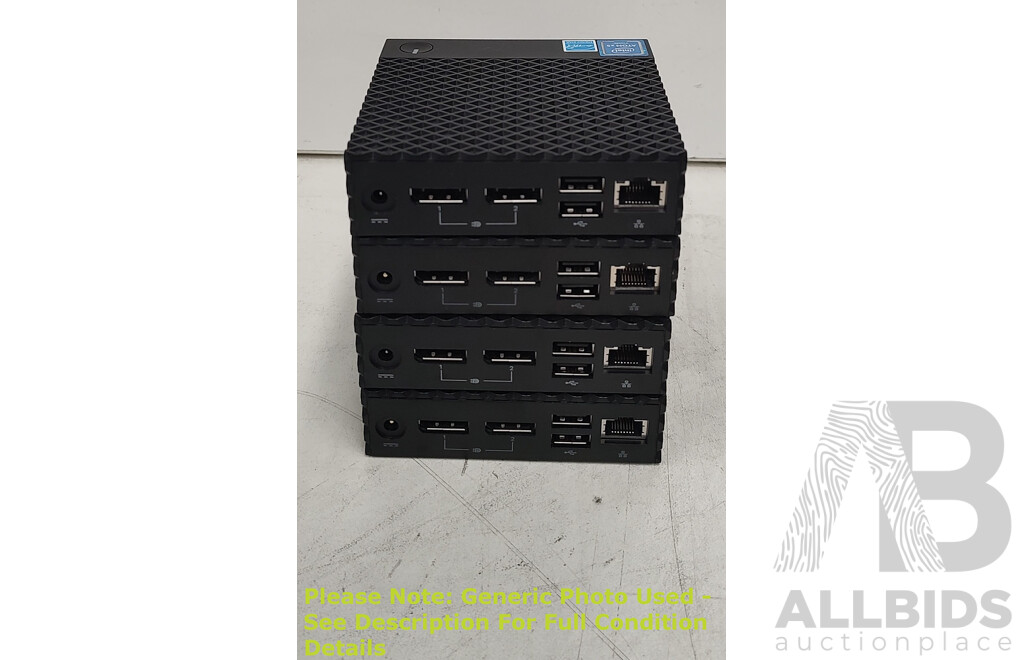 Dell (N10D) Wyse 3040 Intel Atom (x5-Z8350) 1.44GHz-1.92GHz 4-Core CPU Thin Client - Lot of Four