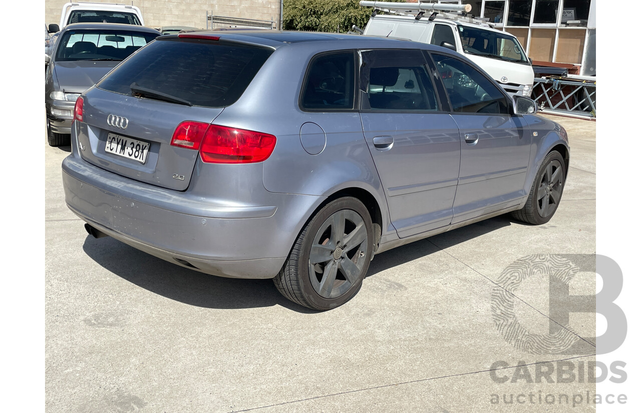 7/2006 Audi A3 Sportback 2.0 FSI Ambition 8P 5d Hatchback Silver 2.0L