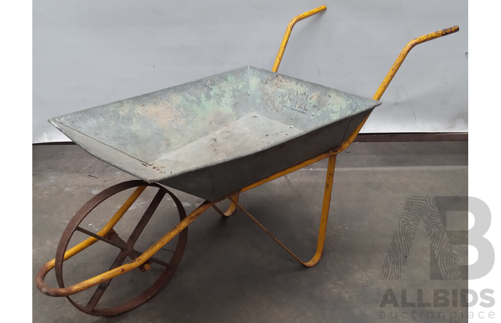 Vintage Metal Wheelbarrow