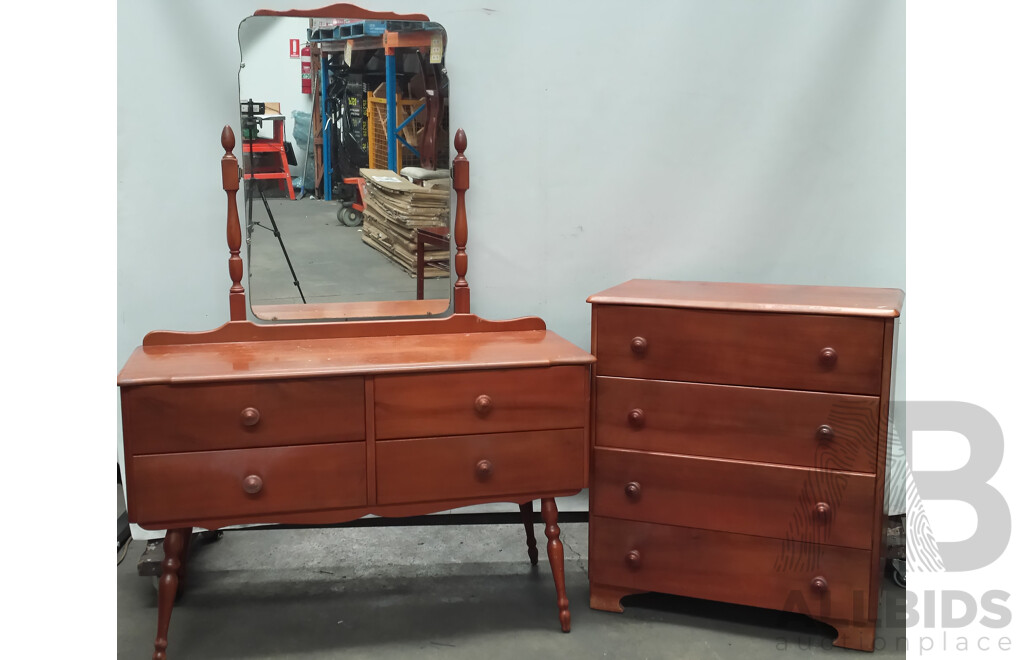 Belvedere Furniture Dresser With Mirror and Chest of Drawers