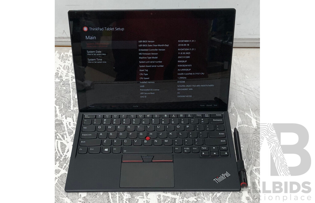 Lenovo ThinkPad X1 Tablet Gen2 Intel Core i5 (7Y57) 1.20GHz 2-Core CPU 12-Inch 2-in-1 Detachable Laptop