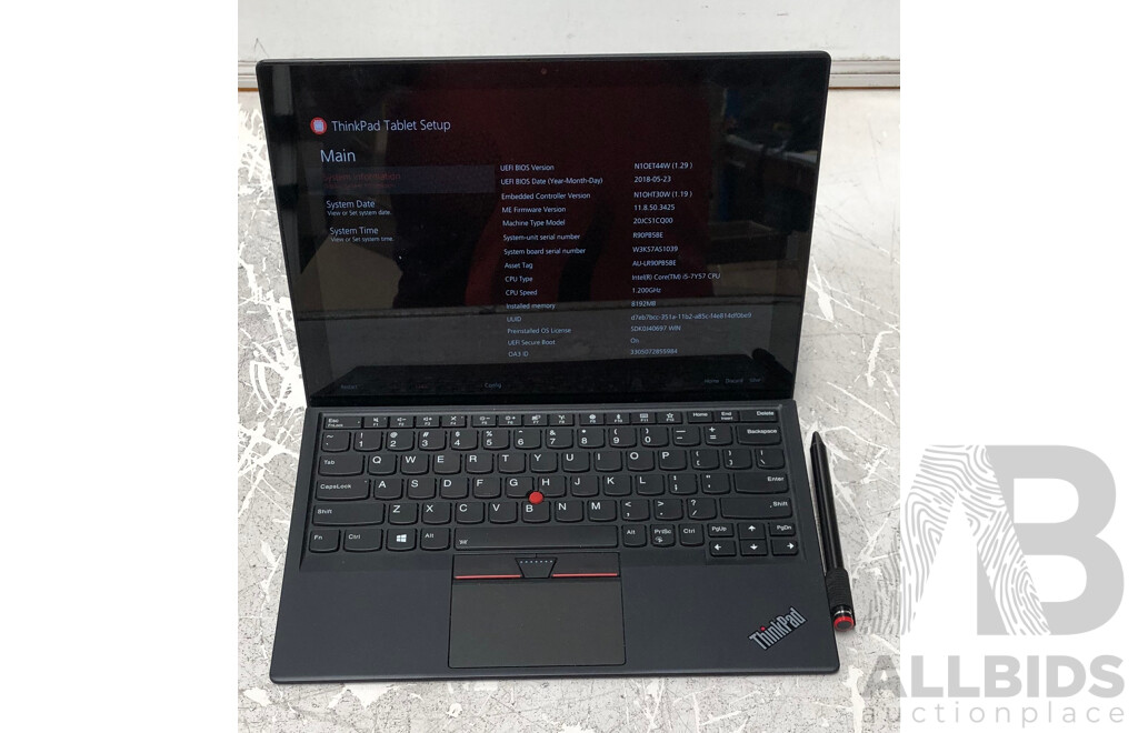 Lenovo ThinkPad X1 Tablet Gen2 Intel Core i5 (7Y57) 1.20GHz 2-Core CPU 12-Inch 2-in-1 Detachable Laptop