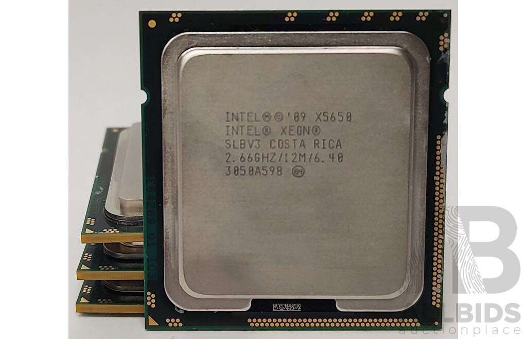 Intel Xeon (X5650) 2.66GHz-3.06GHz 6-Core CPU - Lot of Four
