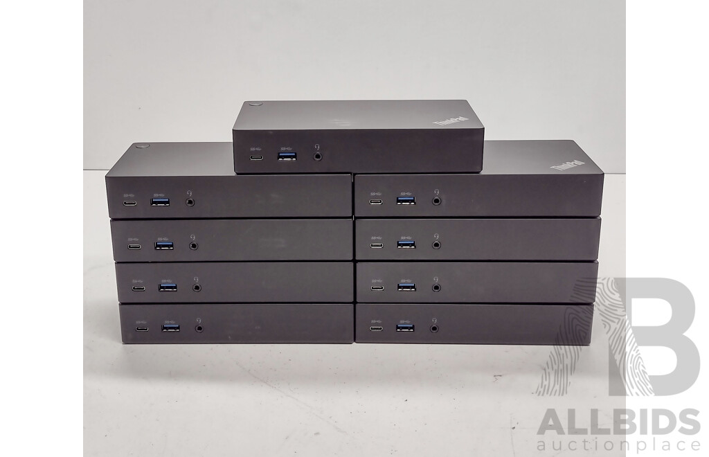 Lenovo (40A9) ThinkPad USB-C Dock Docking Station - Lot of Nine