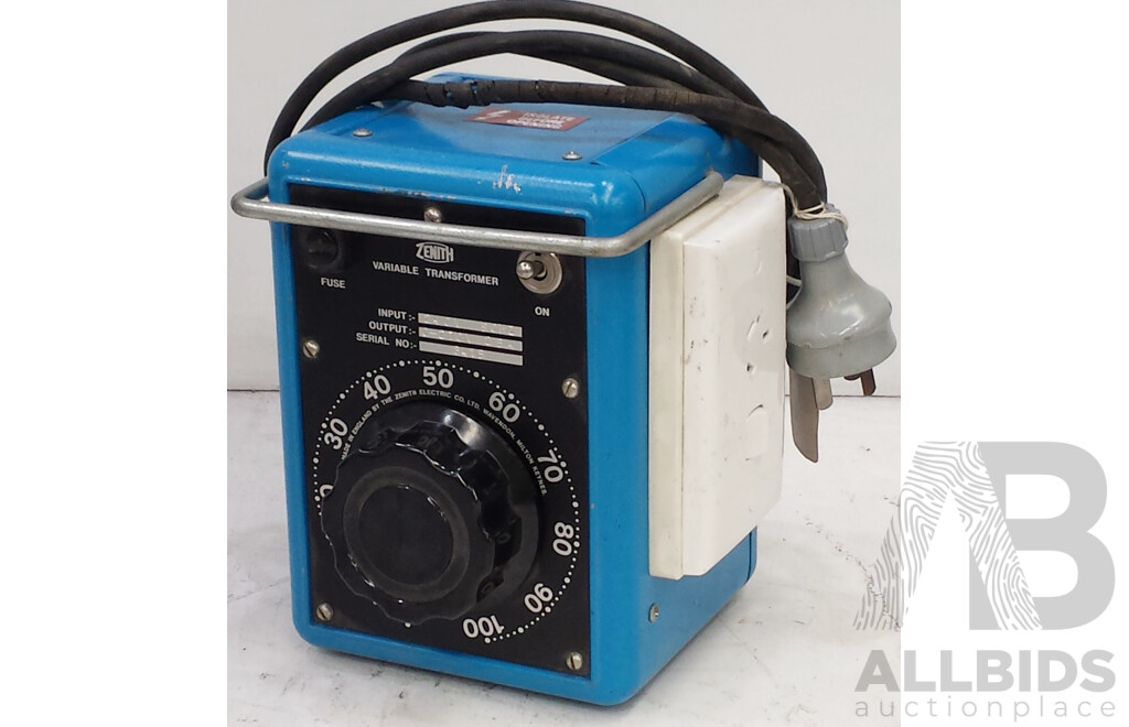 Zenith Electric Co Ltd  Variable Transformer - Type 75 R PS