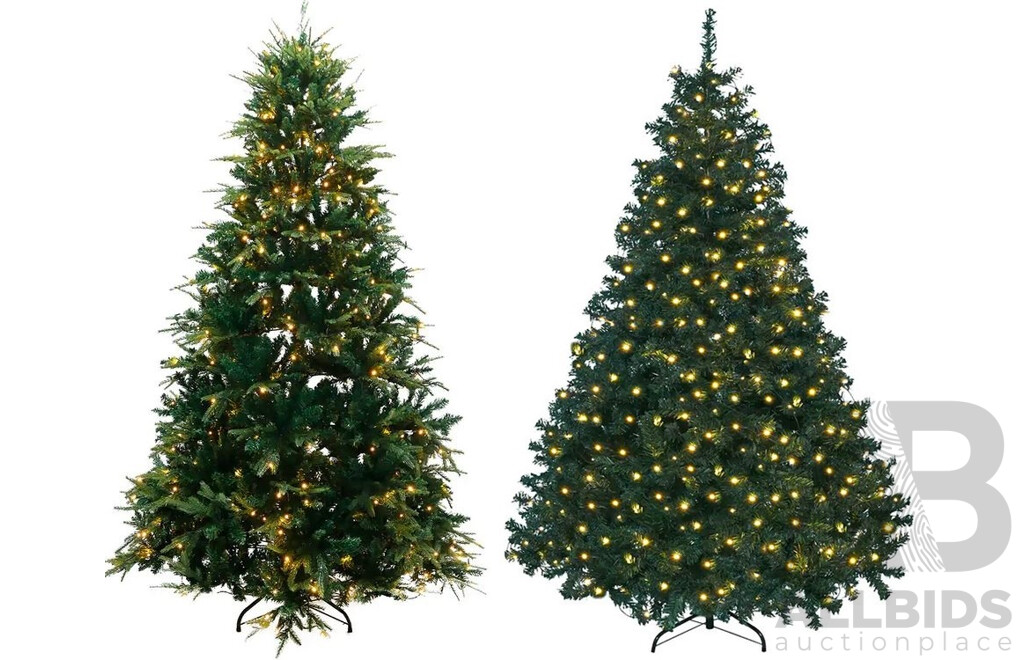 West Avenue 2.1m Prelit Christmas Trees - Lot of 2 - Total ORP $178.00