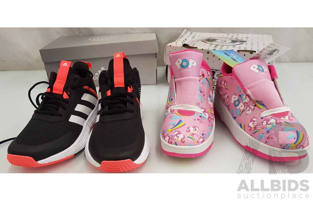 Adidas Boys' Shoes and Heelys Girls' Skate Shoes - Lot of 2 - Total ORP $109.99