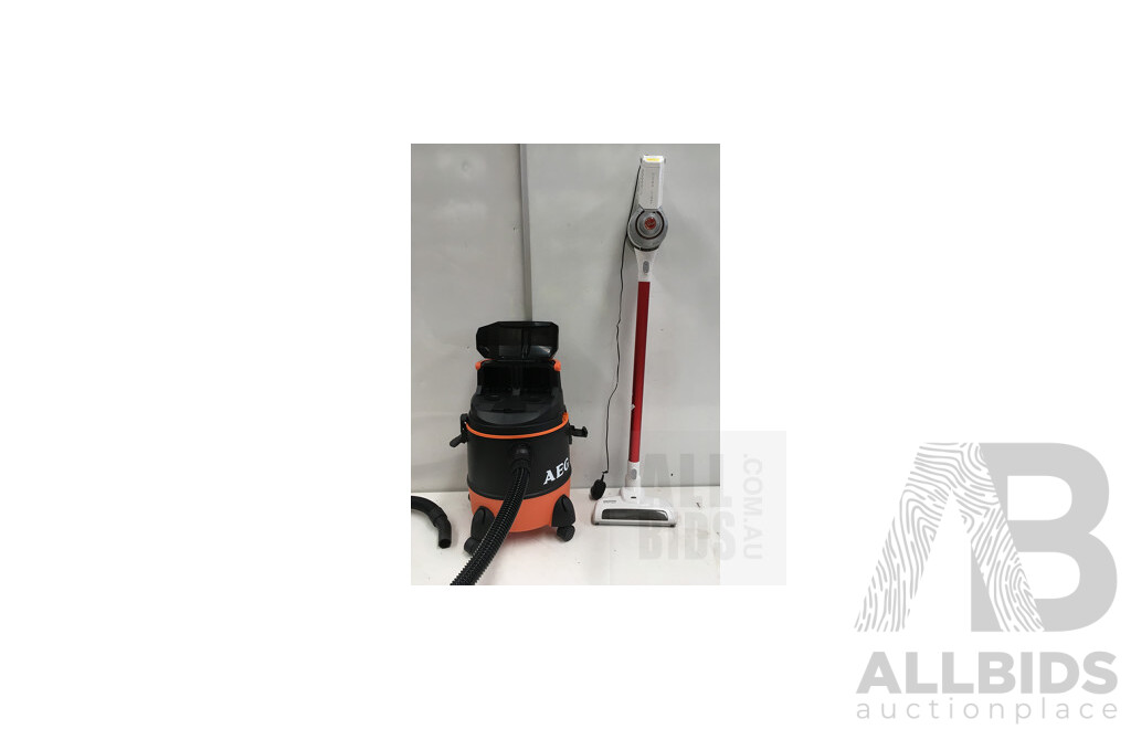 Hoover 5221 Ultra Light Stick Vacuum Cleaner and AEG Dual 18V 20L Wet and Dry Dust Extractor