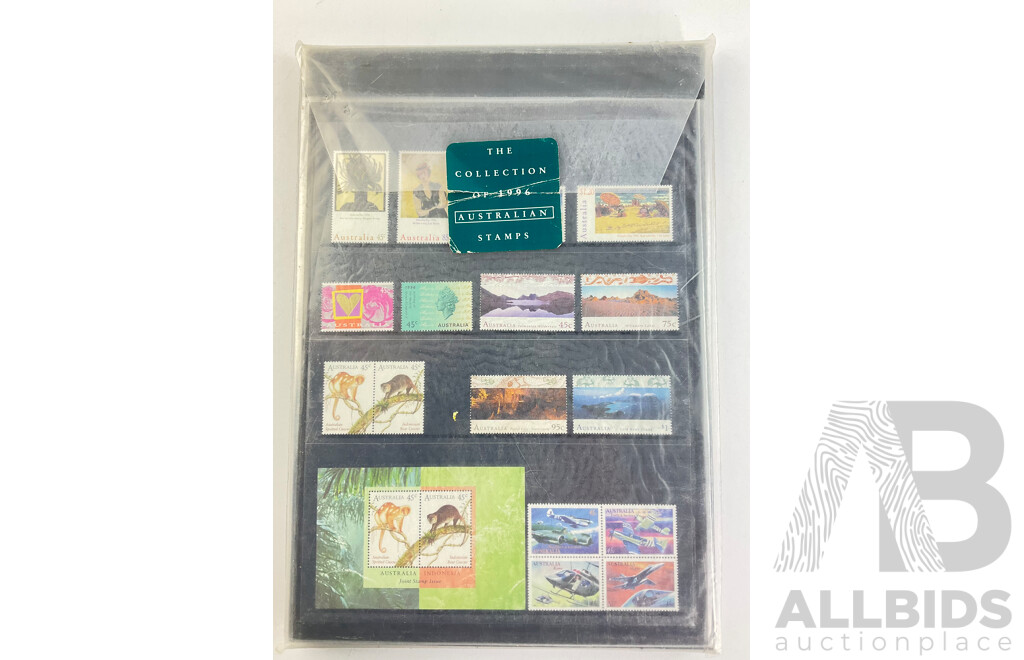 Australian Stamp Albums, The Collection 1995 and 1996, Face Value of Stamps $88 (2)
