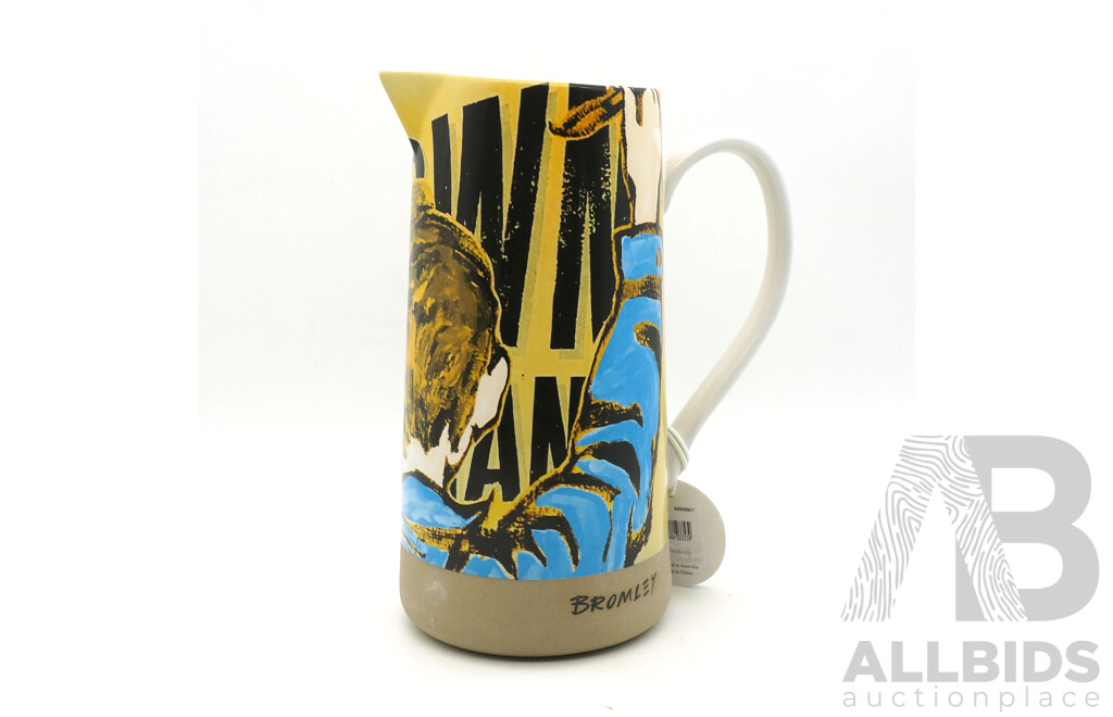 Robert Gordon and Bromley & Co Ceramic Pitcher with Labels