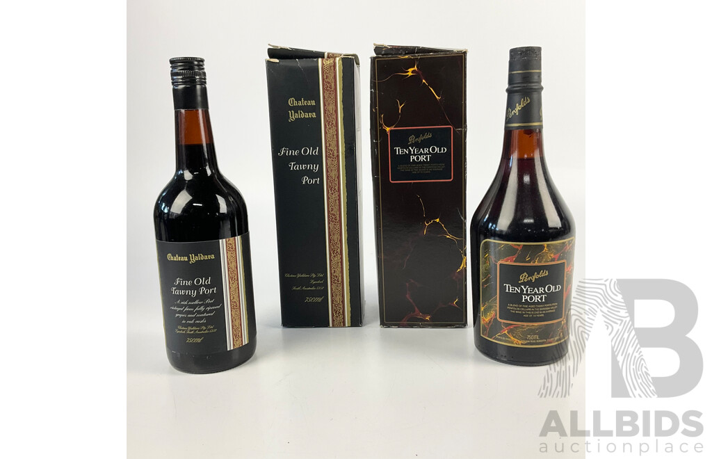 Penfolds Ten Year Old Port and Chateau Yaldara Fine Old Tawny Port, Both in Original Presentation Boxes