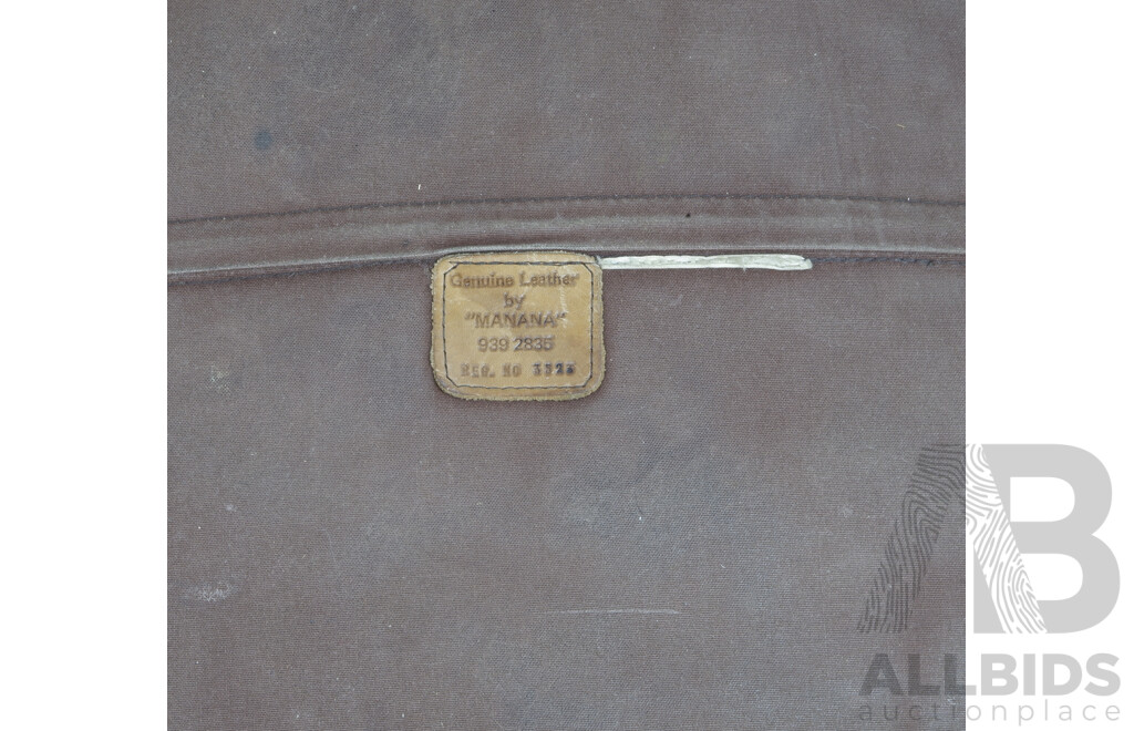 Vintage Leather Ottoman by Manana