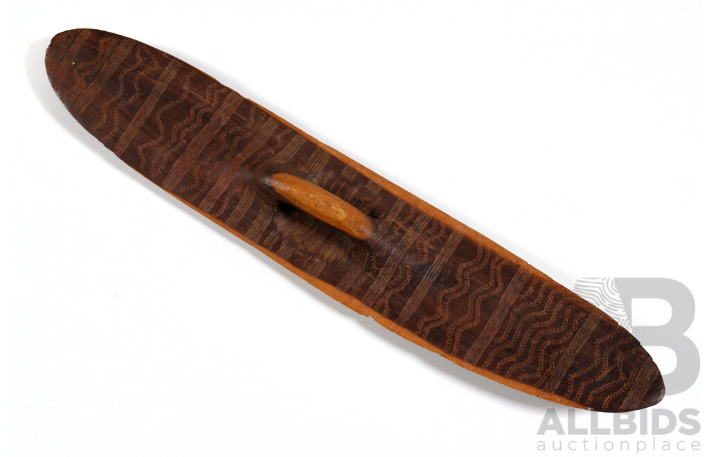 Vintage Western Australian Engraved Mulga Wood Shield
