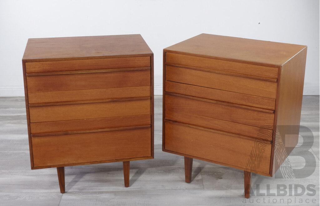 Pair of Three Drawer Bedside Chests by Kirby