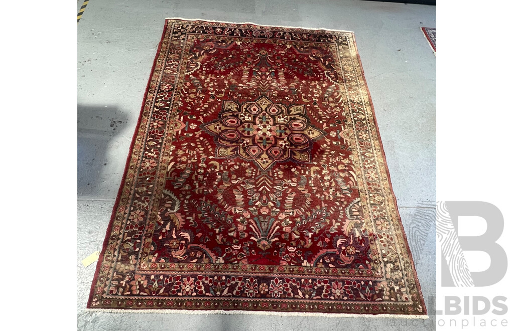 Hand Knotted Persian Hamadan Wool Carpet