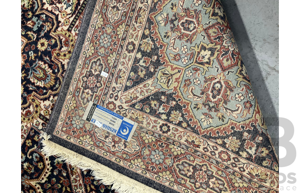Large German Keshan Super Wool Carpet by Halbmond Teppich
