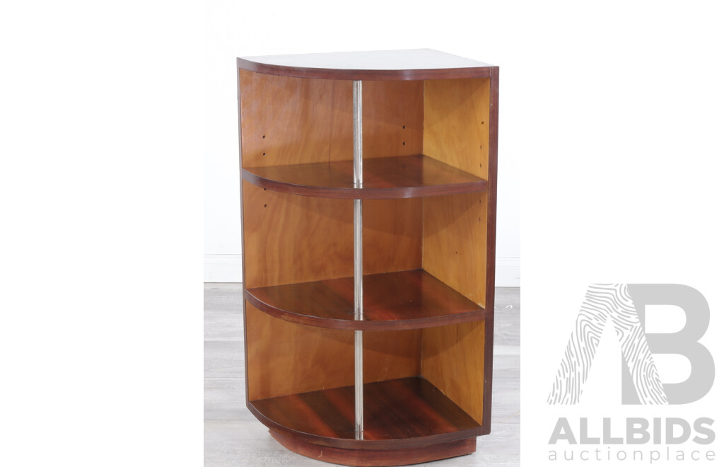 Art Deco Curved Corner Shelf Unit with Adjustble Shelves