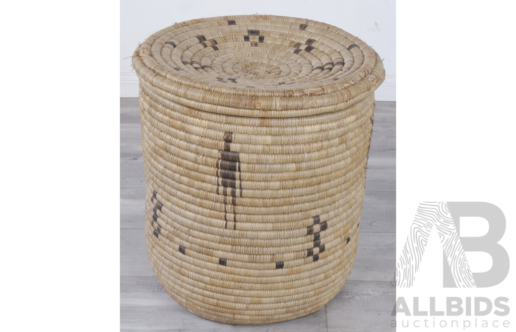 Large  African Covered Coil Basket