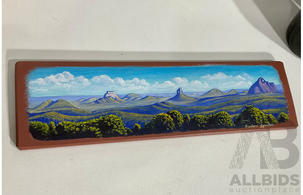 Gundar Eglentals, Mountain Landscape, Oil on Timber