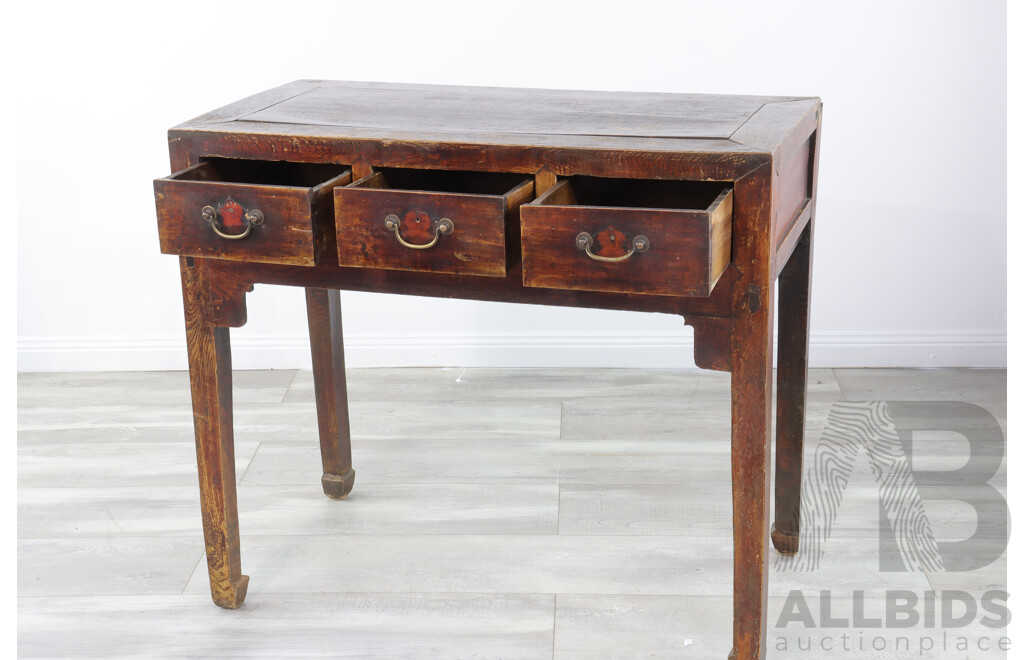 Chinese Provincial Timber Altar Table with Three Drawers