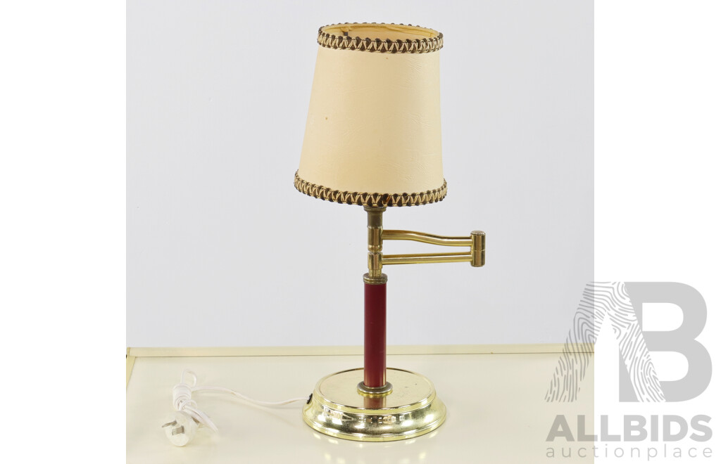Vintage Adjustable Brass Table Lamp