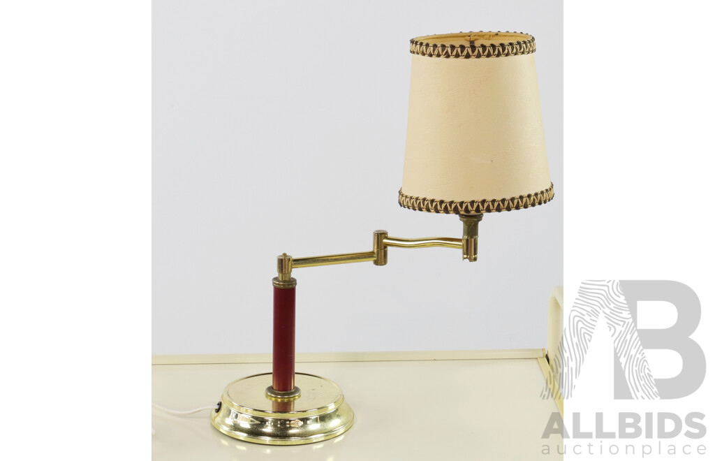 Vintage Adjustable Brass Table Lamp