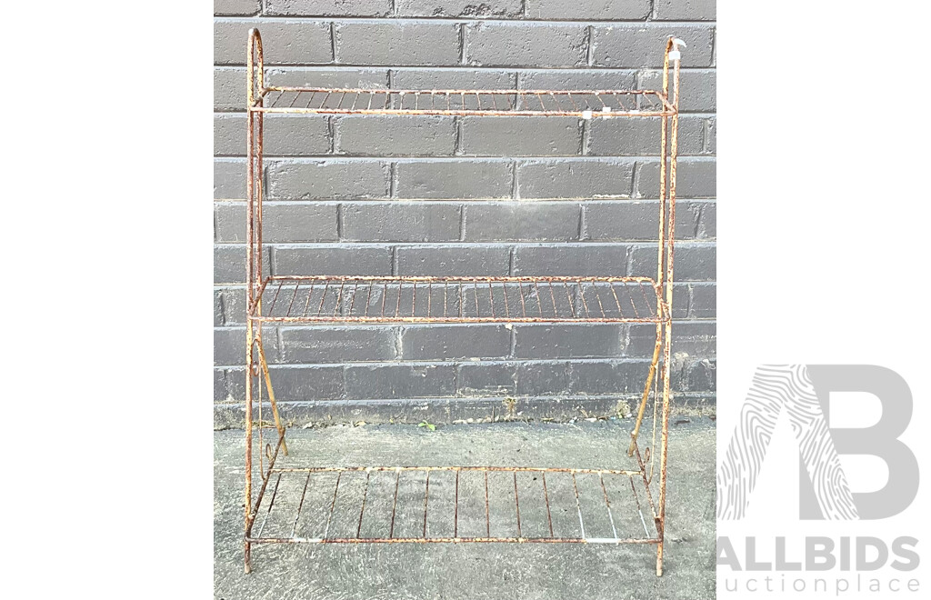 Vintage Rustic Three Shelved Plant Stand