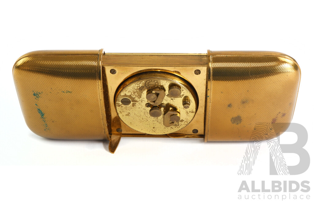 Vintage Halex Seven Jewels Sliding Case Travel Clock,made in Germany