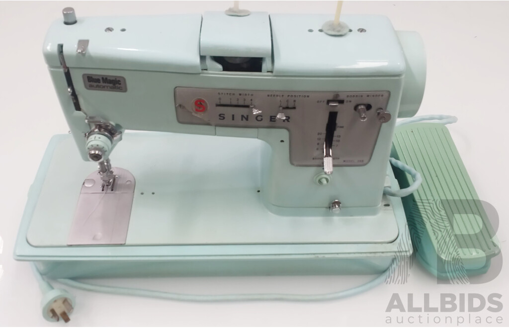 Vintage Singer Blue Magic Automatic Sewing Machine
