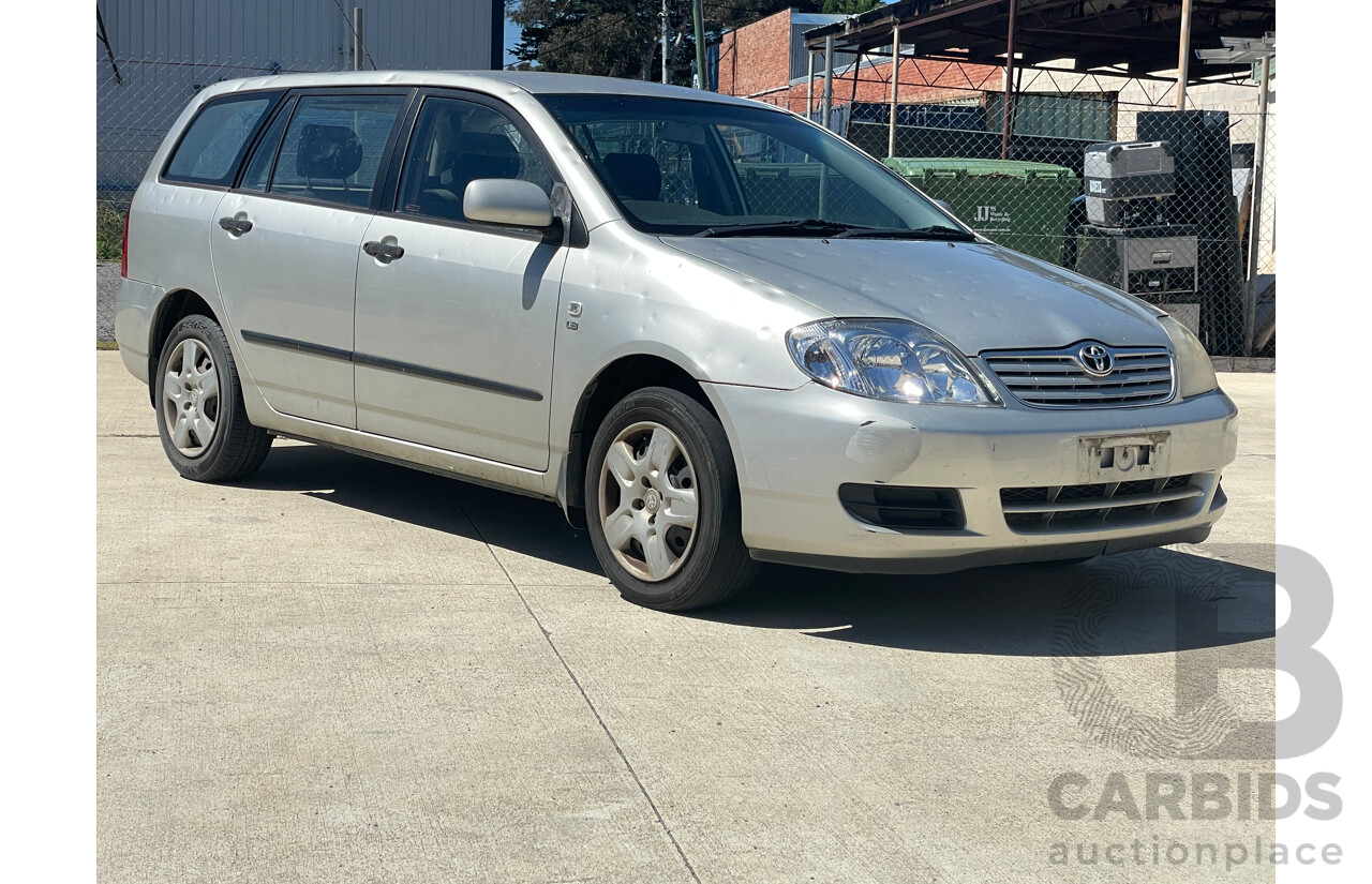 9/2004 Toyota Corolla Ascent ZZE122R 4d Wagon Silver 1.8L